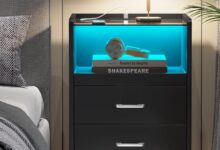 Aogllati Led Nightstand With Charging Station By Your Bed