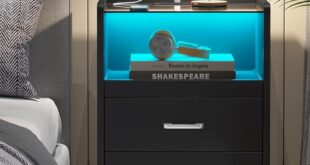 Aogllati Led Nightstand With Charging Station By Your Bed