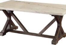 Benjara Marble Rectangle Coffee Table For Your Living Room