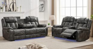 Comfort Stretch Manual Recliner Sofa Set For Your Den