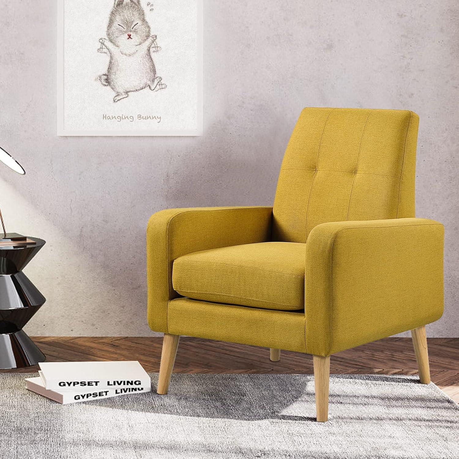 Dazone Accent Chair A Compact Mustard Seat For Your Nook