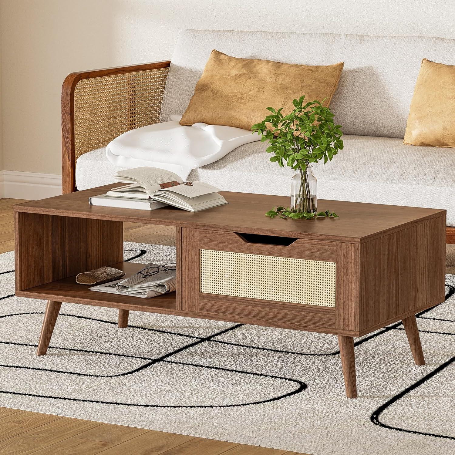 Diyart Brown Rattan Coffee Table Fits Your Living Room