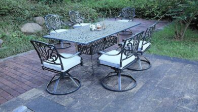 Geneva Collection Aluminum Dining Set Defining The Patio
