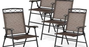 Giantex Set Of 4 Patio Folding Dining Chairs Fit Your Deck