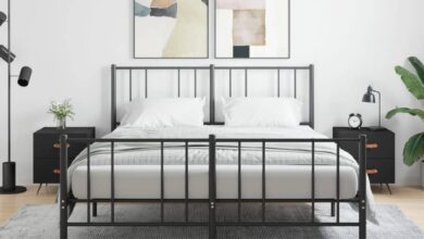 Hotel Black Nightstand Holding The Bedroom Corner Steady