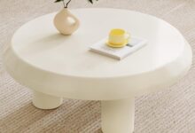 HOTICKME 31.49″ Round Coffee Table — fits your sofa