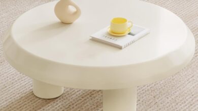 HOTICKME 31.49″ Round Coffee Table — fits your sofa