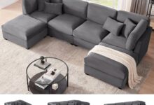 Huatean Home 125 Inch Corduroy Sectional For Your Space