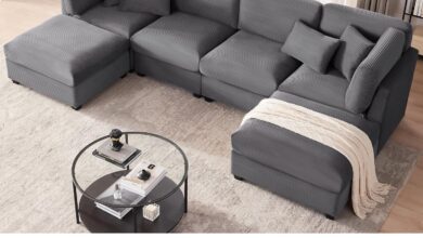 Huatean Home 125 Inch Corduroy Sectional For Your Space