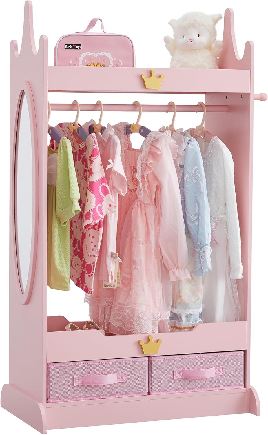 Kids Dress Up Storage with Mirror, your playroom's prep spot