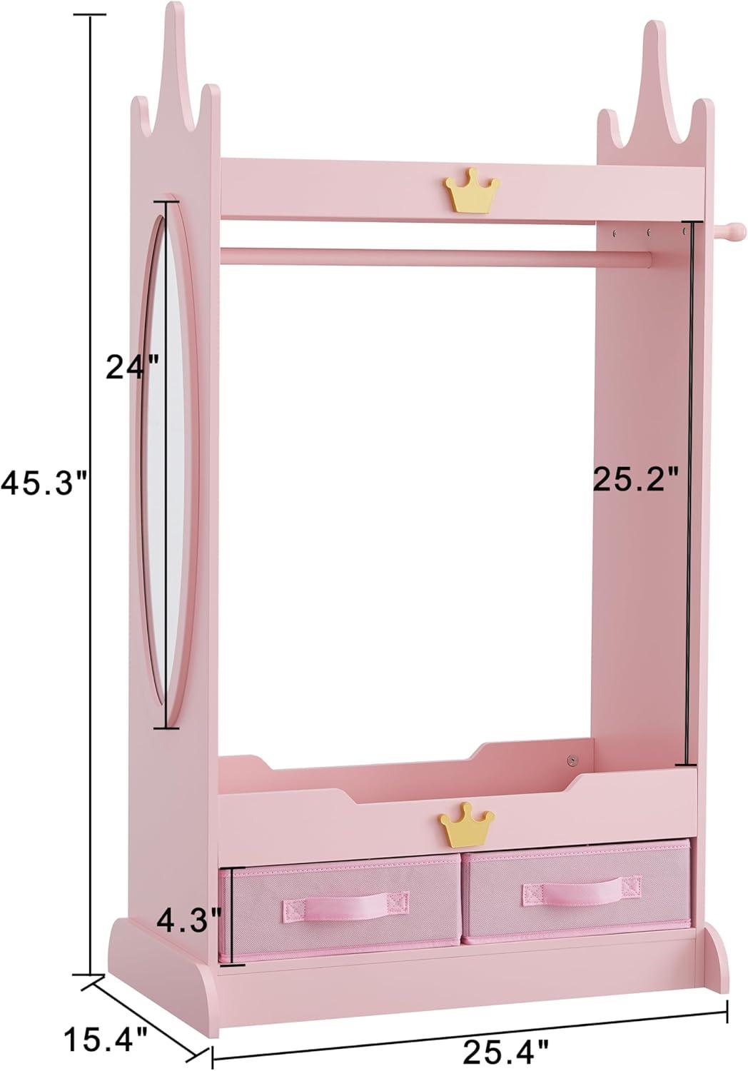 Kids Dress Up Storage with Mirror, your playroom's prep spot