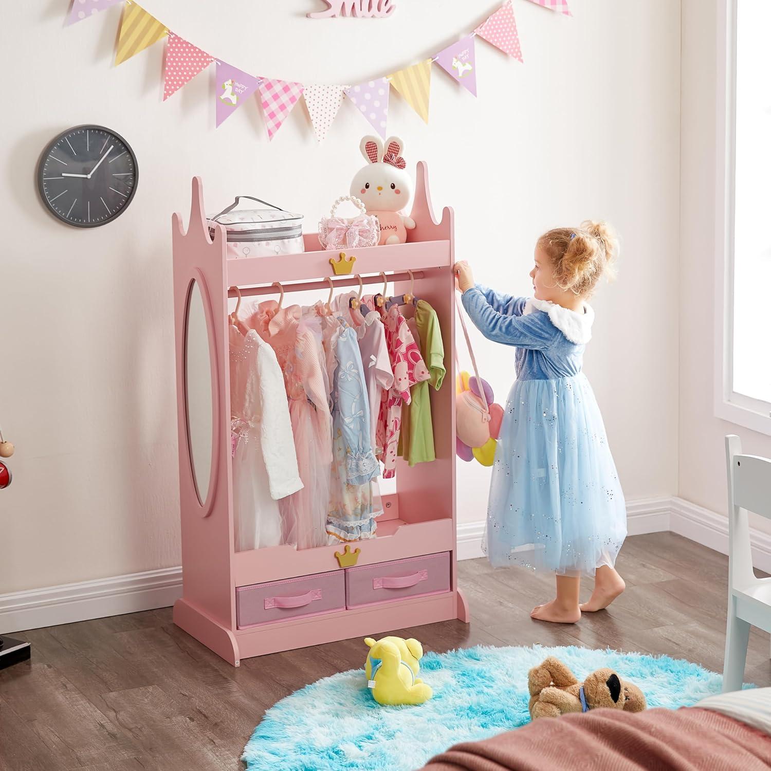Kids Dress Up Storage with Mirror, your playroom's prep spot