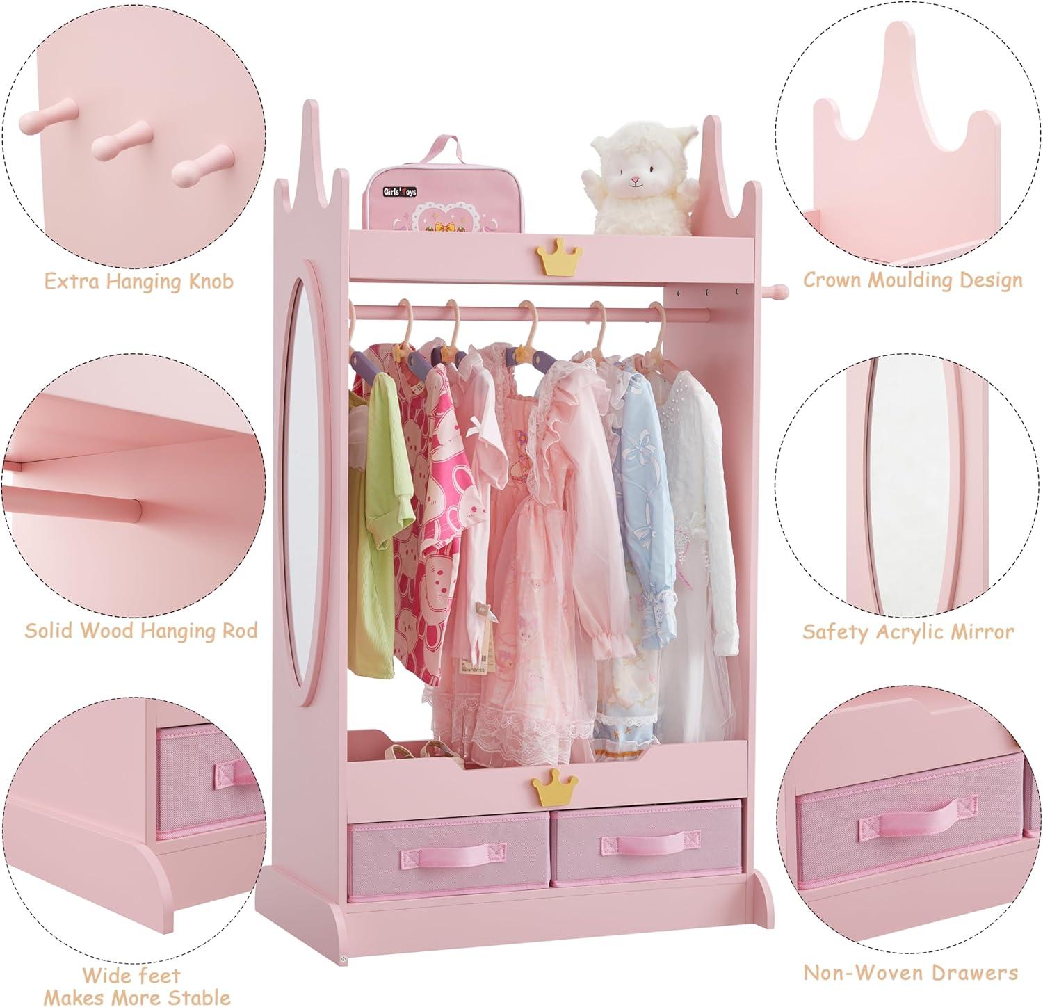 Kids Dress Up Storage with Mirror, your playroom's prep spot