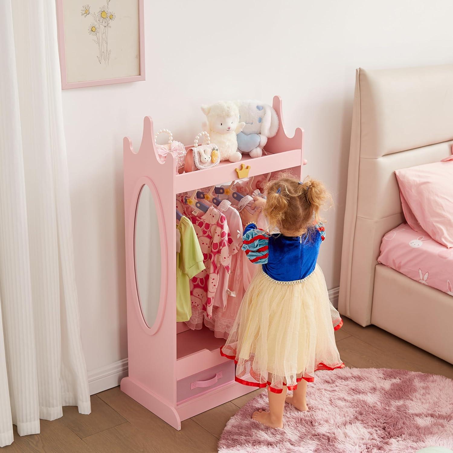 Kids Dress up Storage with Mirror, your playroom's prep spot