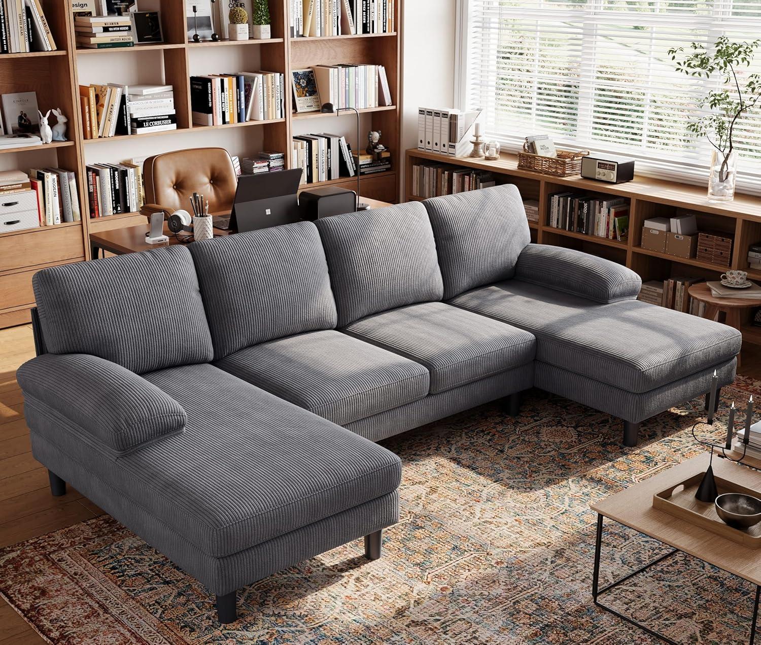 LINSY HOME 111″ U-Shaped Sofa – roomy enough for your family