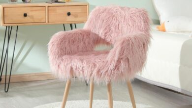 Modern Desk Chair Furry Pink Vanity Chair Your Vanity Nook