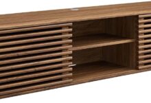 Modway Render 60″ walnut console that tames your clutter