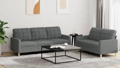 Qnhdfrt Dark Grey 5 Seater Sofa Set Anchors Your Living Room