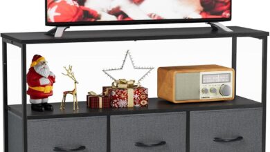 Sweetcrispy Fabric Drawer Tv Stand Softening The Bedroom