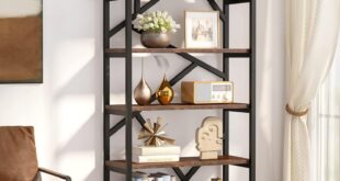 Tribesigns 71 Inch Industrial Bookcase Settling In A Corner