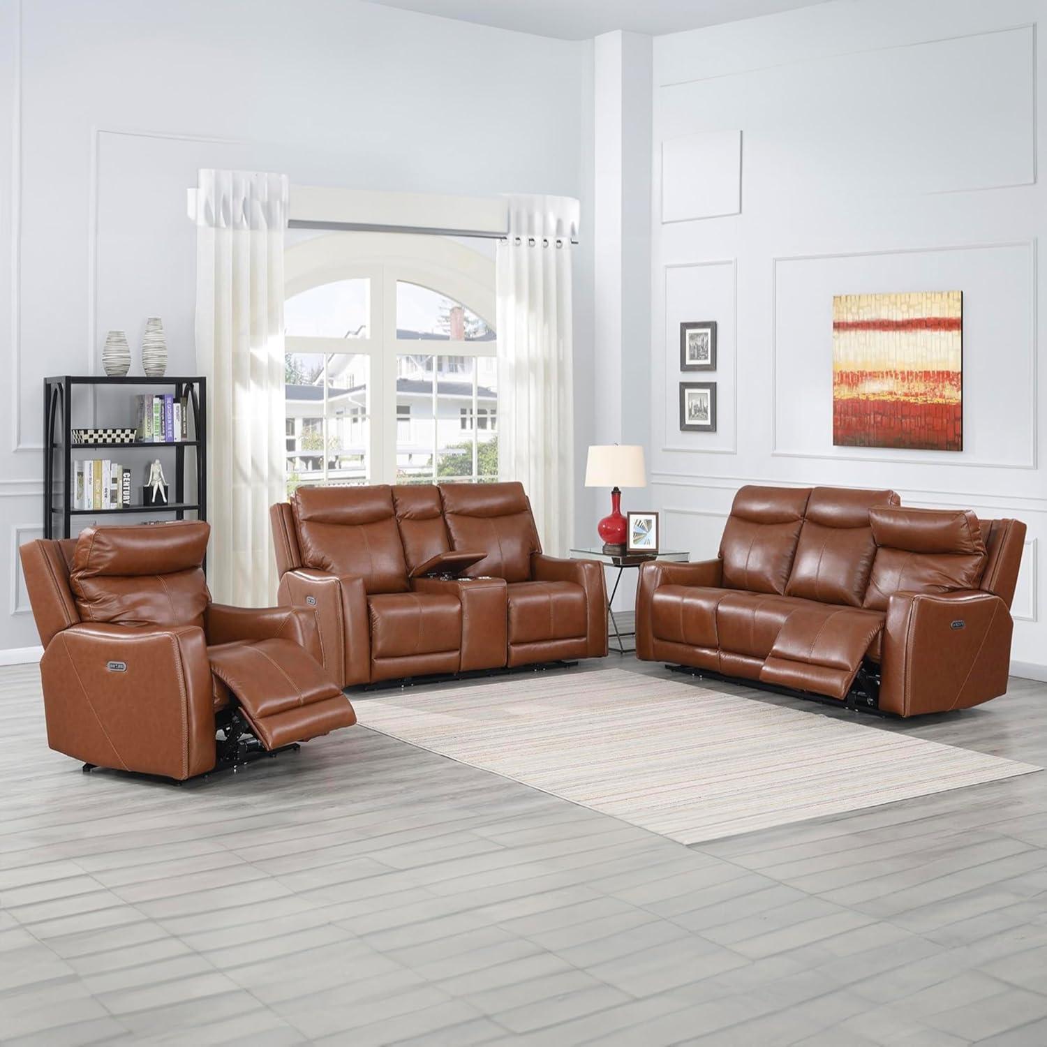 Ubgo 3 Piece Leather Power Recliner Set For Your Space