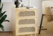 Vingli Rattan Nightstand Framing A Cozy Bedside Nook