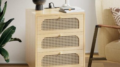Vingli Rattan Nightstand Framing A Cozy Bedside Nook