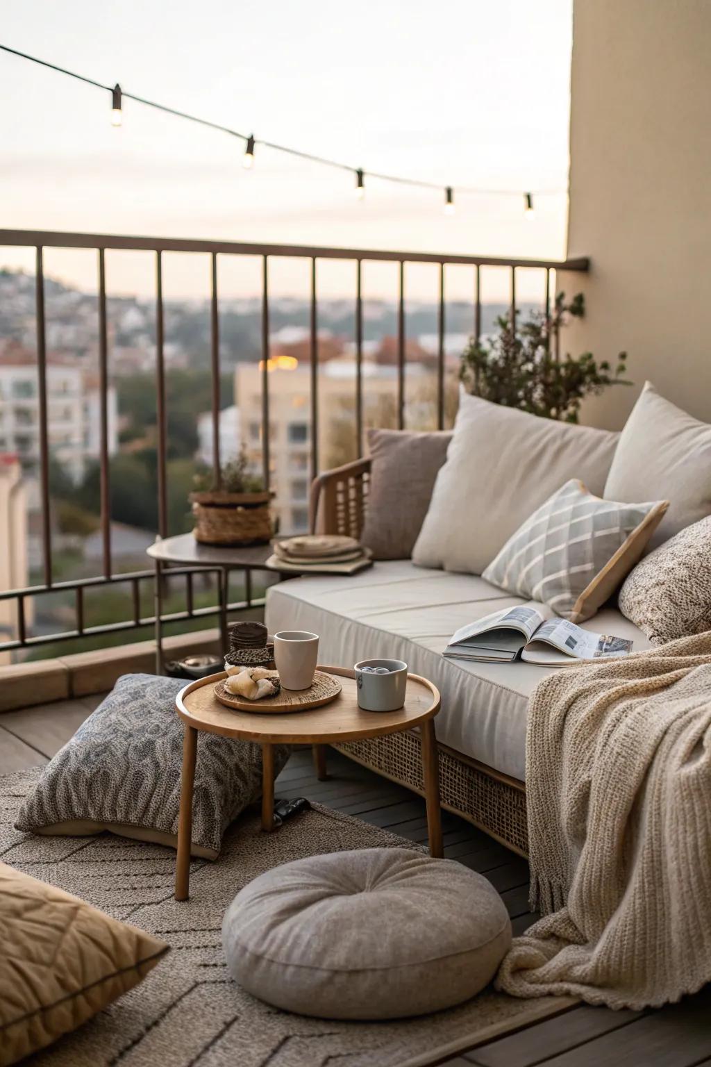 Lounge in style with oversized cushions and low seating.