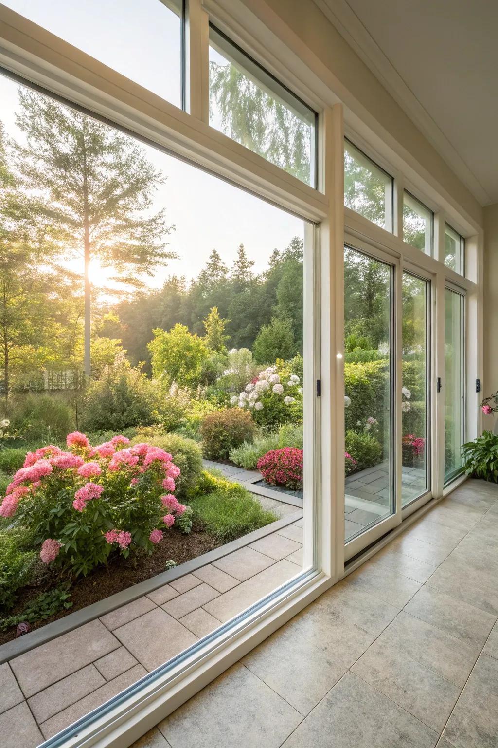 Energy-saving windows maintaining pleasant indoor temperatures.