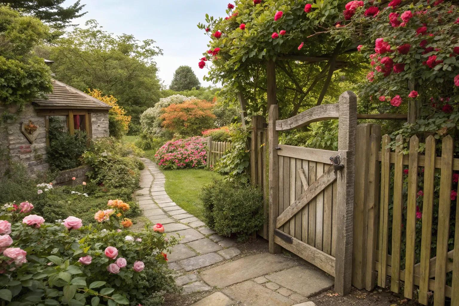14+ Stylish Garden Fence with Gate Ideas