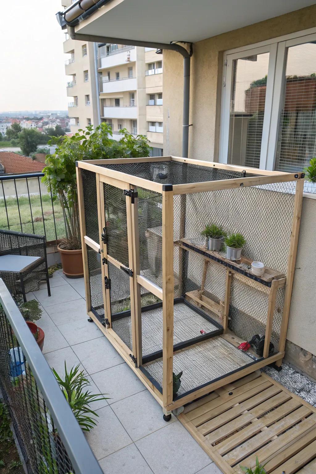 A portable catio offers flexibility and convenience for any living situation.