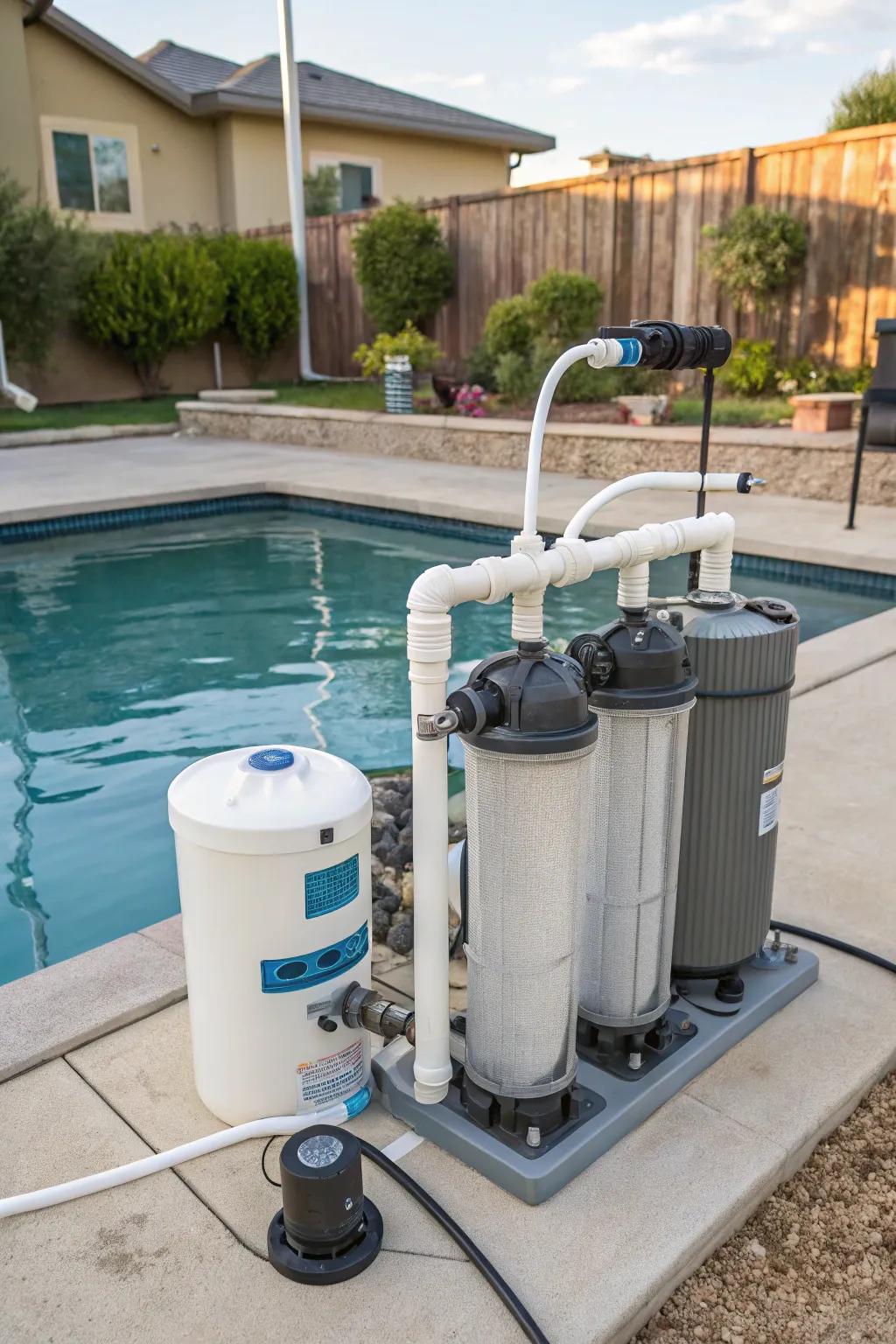 Sustainable pool water recycling system.