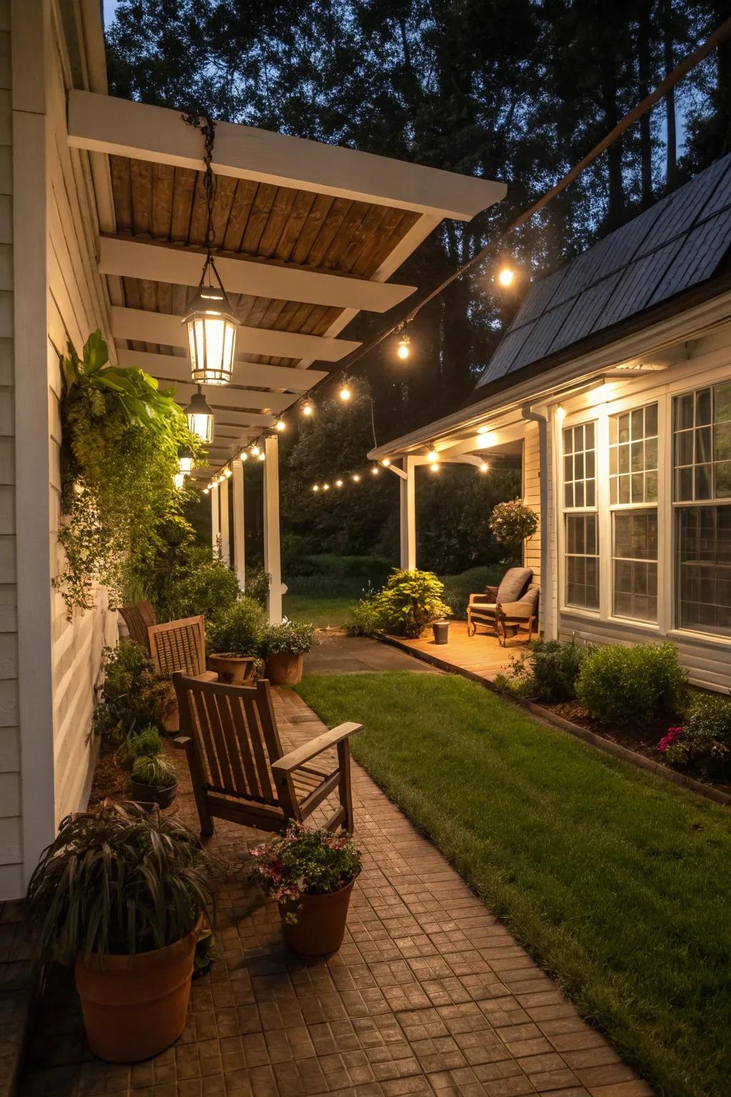 Solar lights offer sustainable illumination.