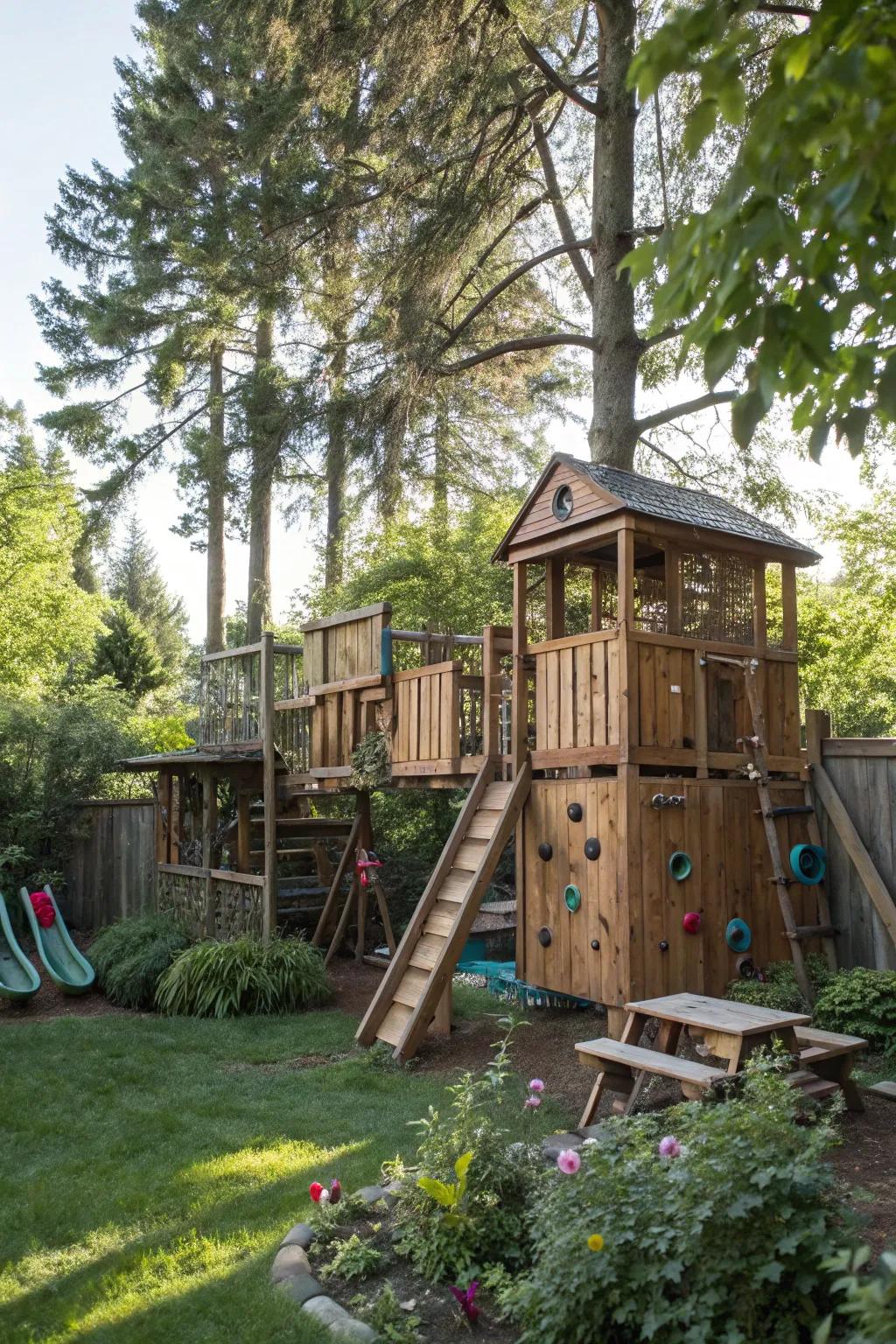 A multi-level fort that offers endless exploration opportunities.