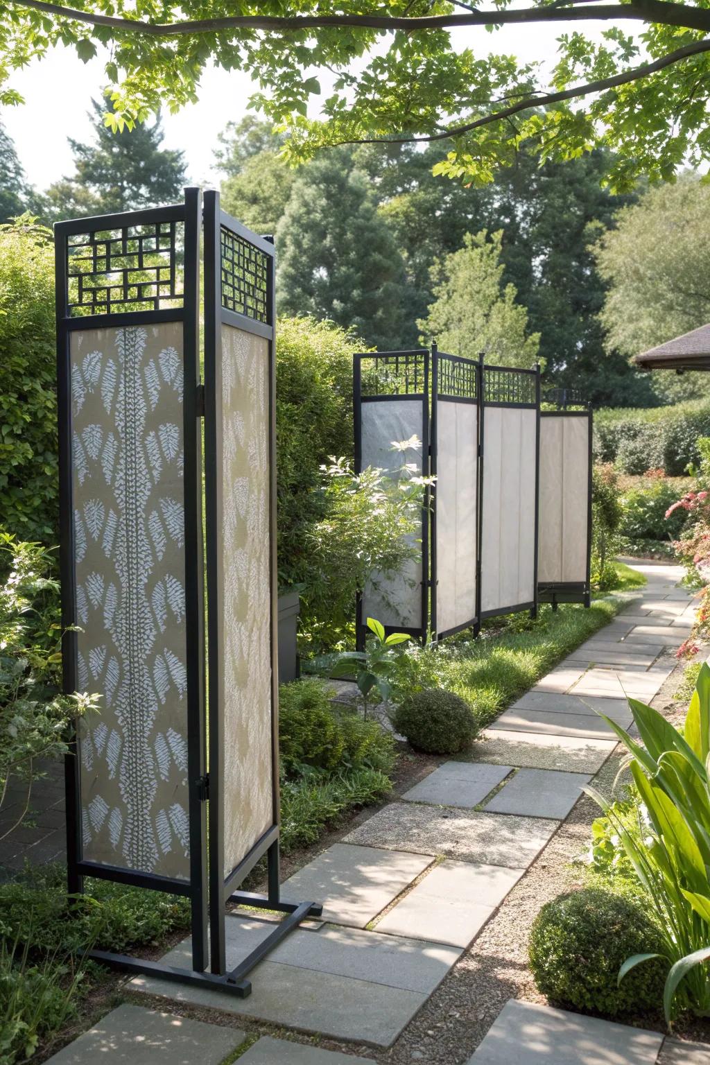 Modular screens provide flexibility and adaptability in garden design.