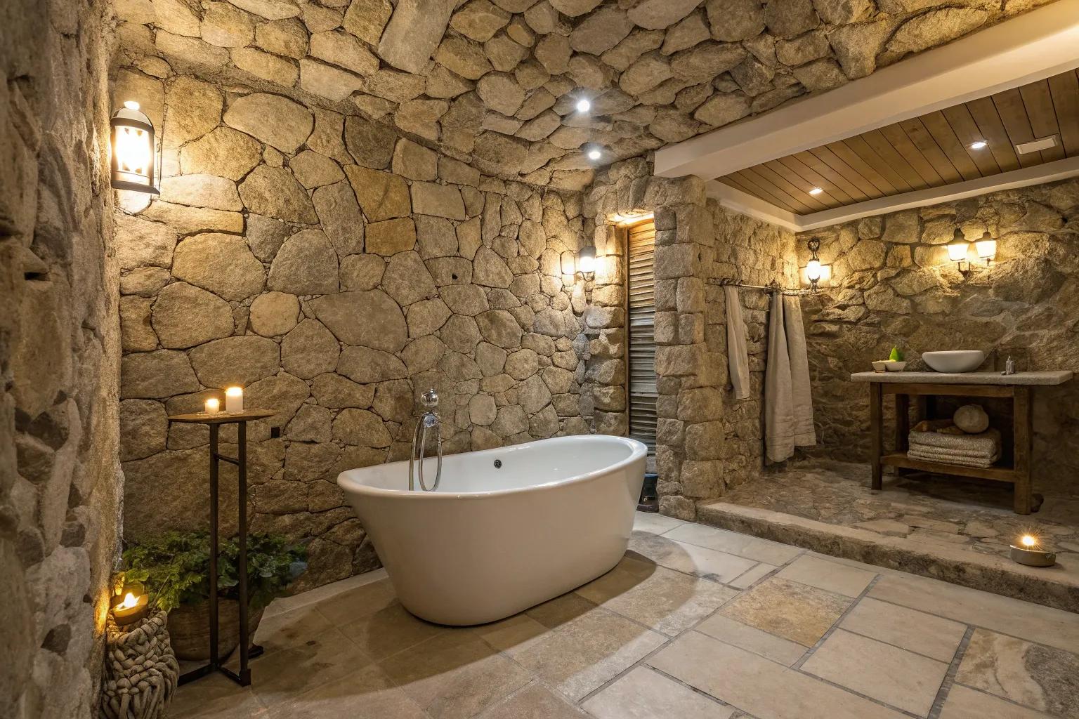 Elegant stone bathroom design