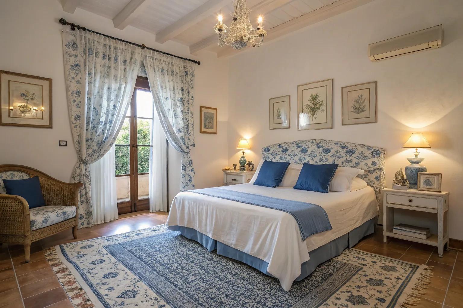 16+ Stylish Blue and White Bedroom Ideas