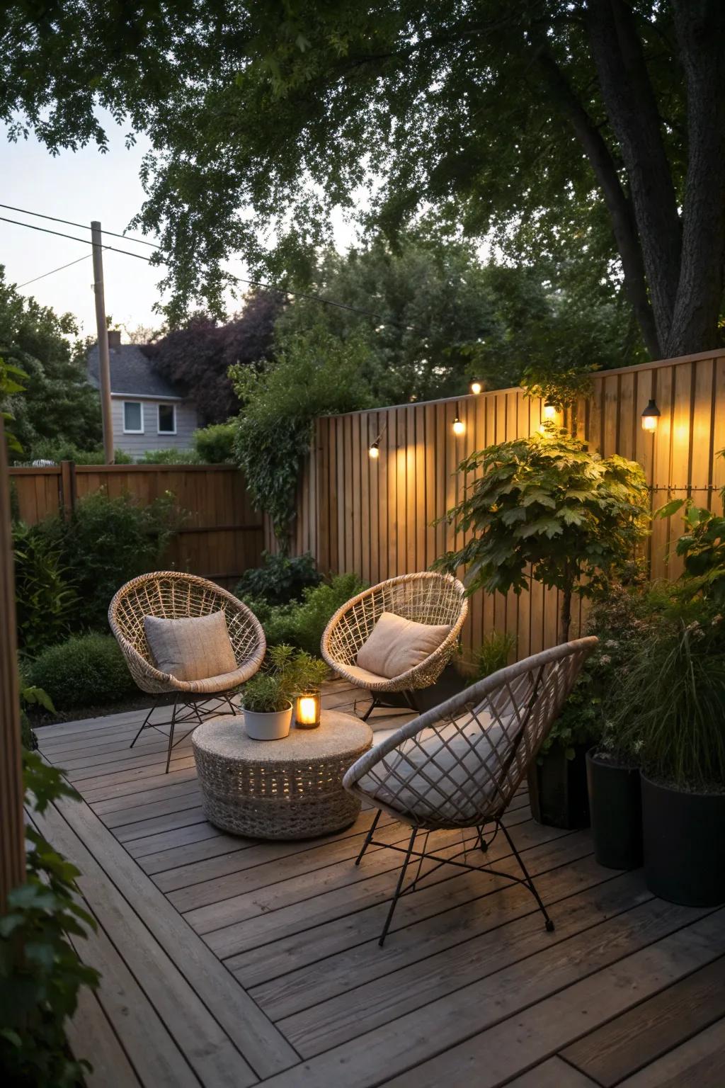 Nest chairs offer comfort and style without bulk.