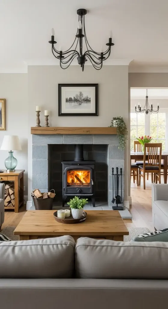 Wood Burning Stove Living Room Focal Point