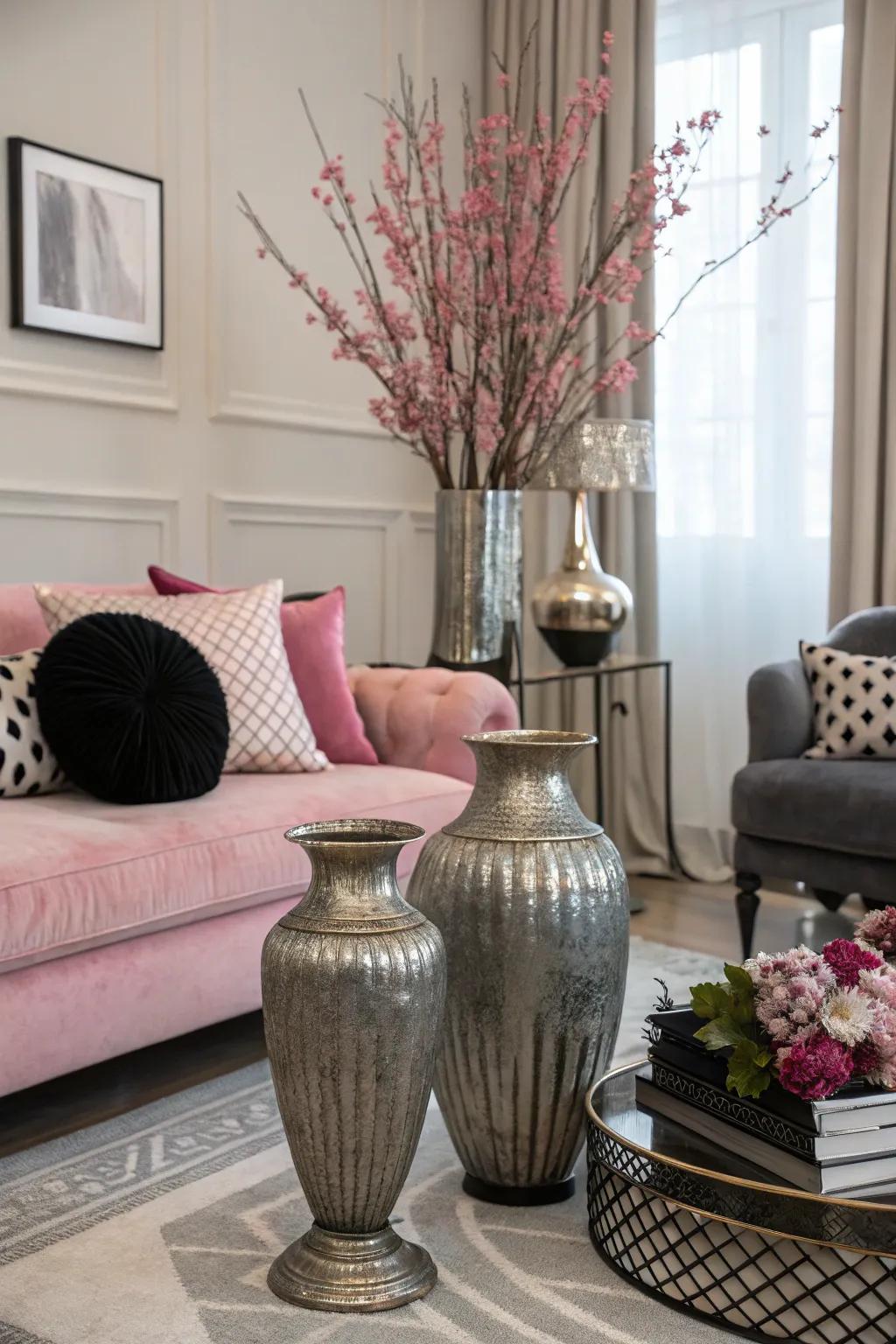 Metallic touches boost brightness and add luxury.