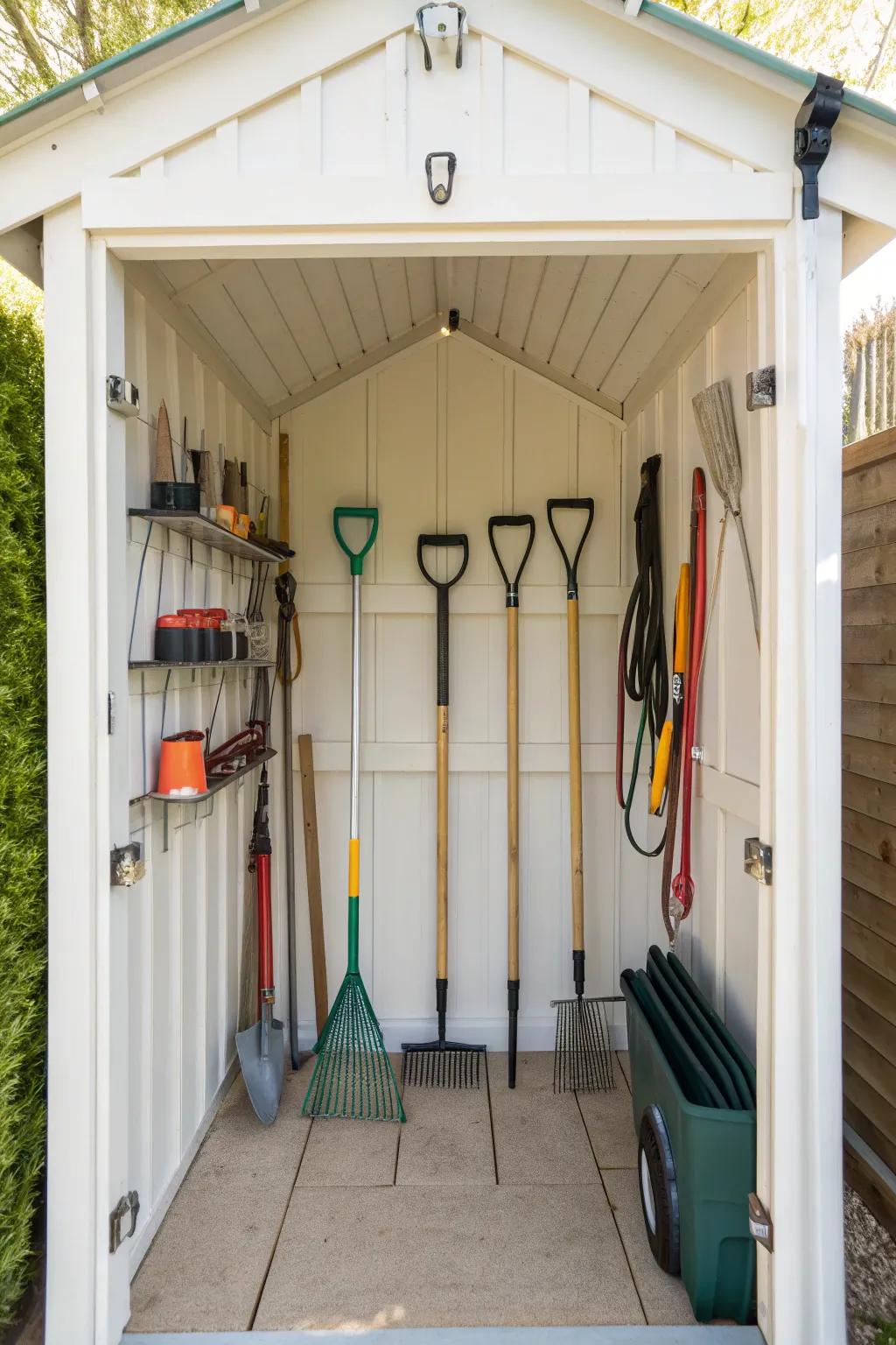 Smart overhead storage solution freeing up ground space.