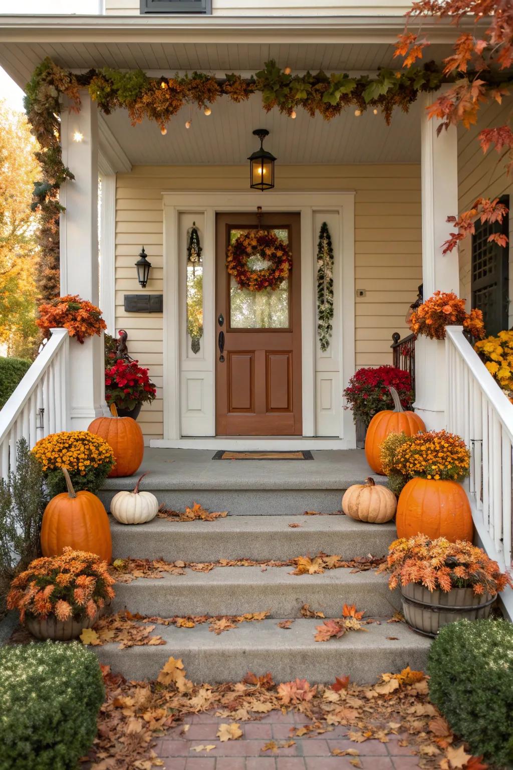 Symmetry brings a polished look to your porch decor.