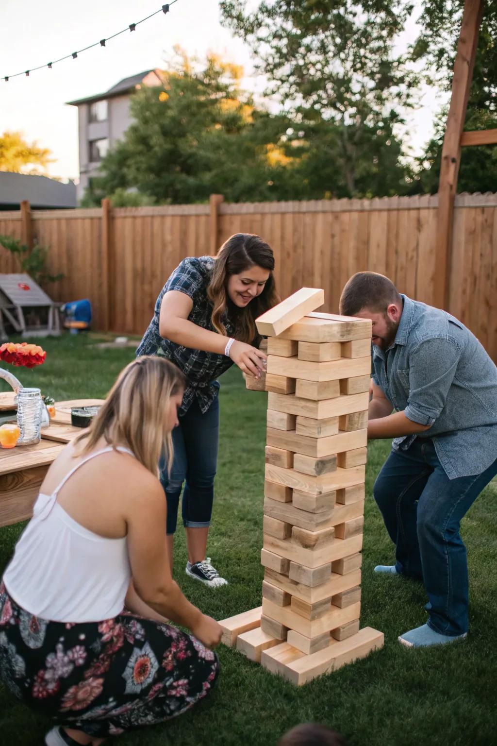 Giant Jenga: Test your steady hand with this oversized version of the classic game.