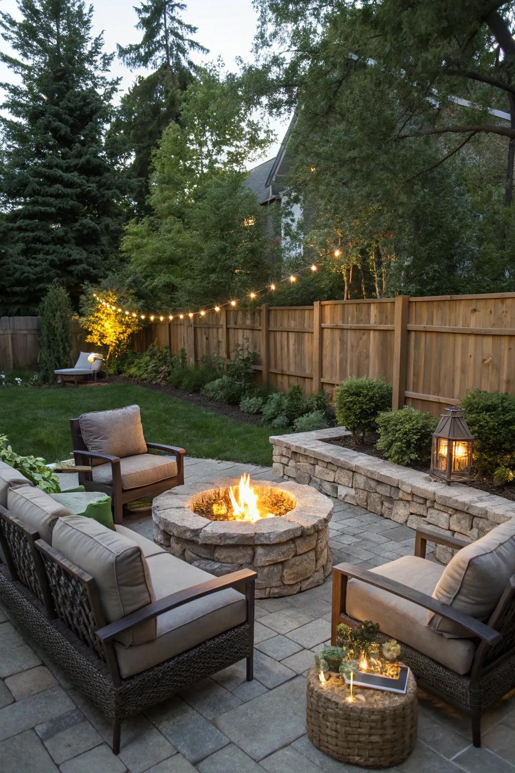 A welcoming fire pit for cozy gatherings.
