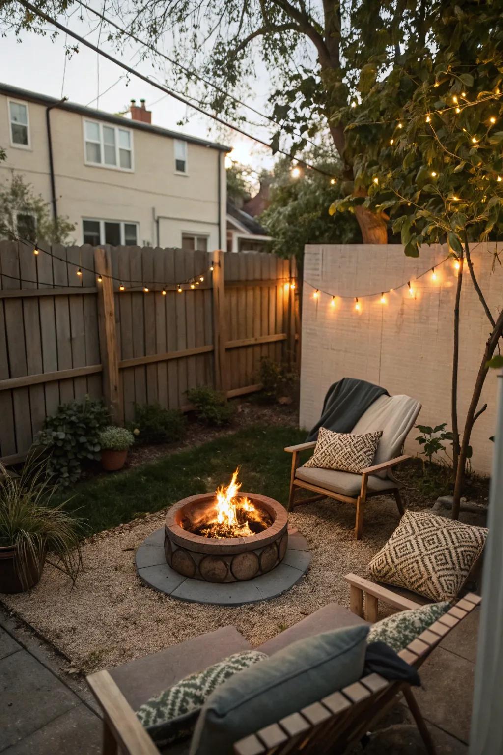 Portable fire pits bring warmth to compact outdoor spaces.