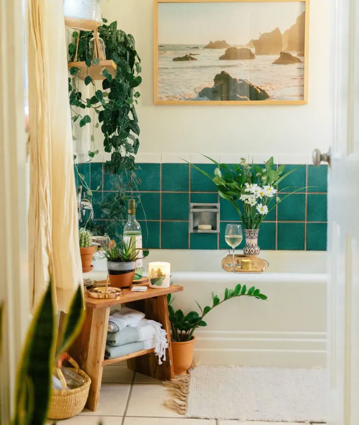 Teal Tile Backsplash for Color and Texture