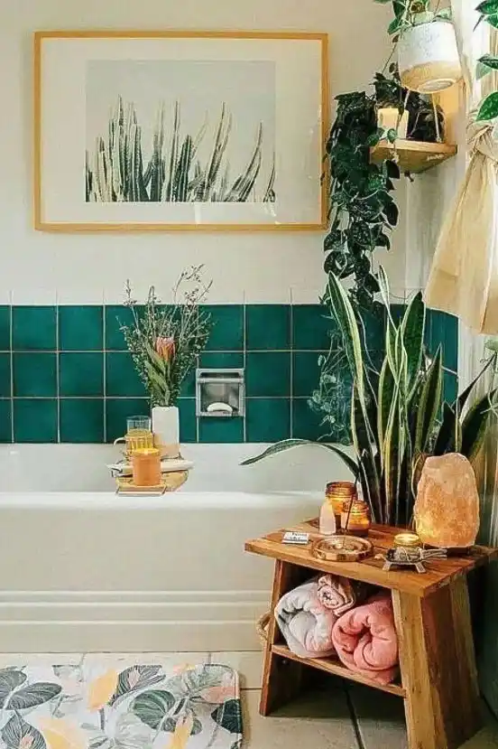 Small Tables with Potted Plants