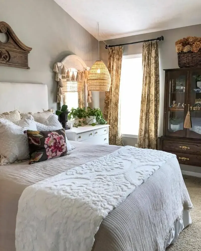 Indoor Plants in Boho Bedroom