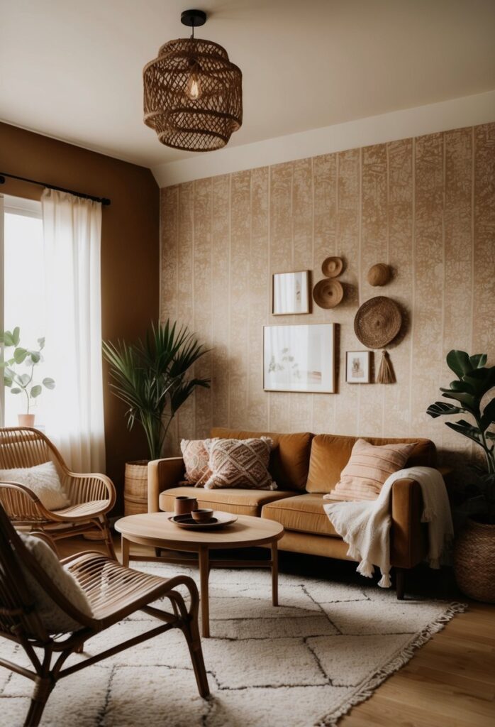 Earth Tone Textured Wallpaper