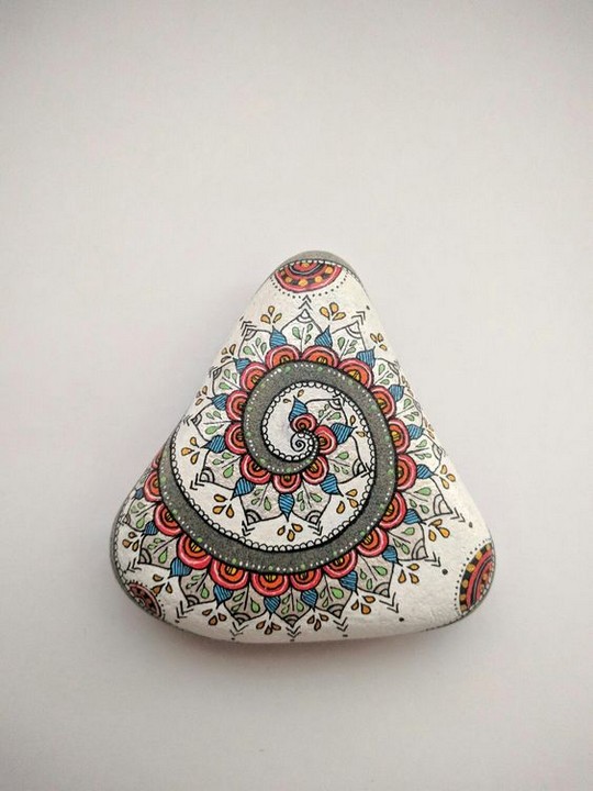 Abstract painted stone